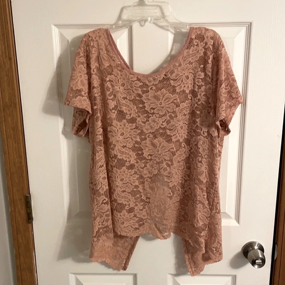 Ambiance Tops - Ambiance floral lace open back top